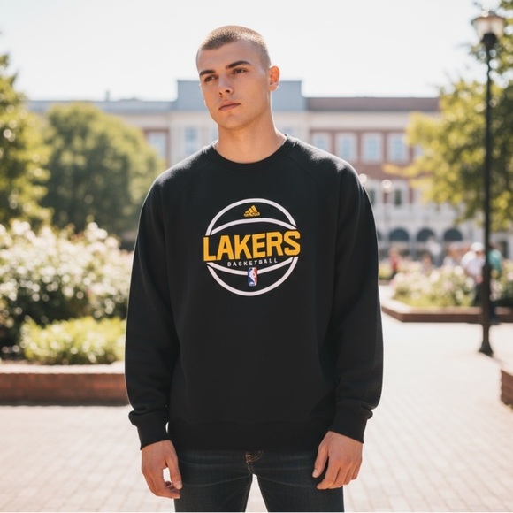 NWOT ADIDAS LA Lakers NBA Staff Team Issued Sweatshirt Black 3XL